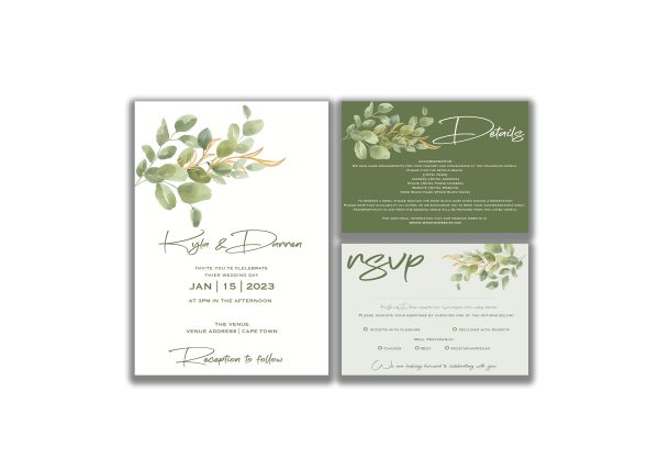 Leafy Lovebirds Eucalyptus Wedding Stationery | Digital Download