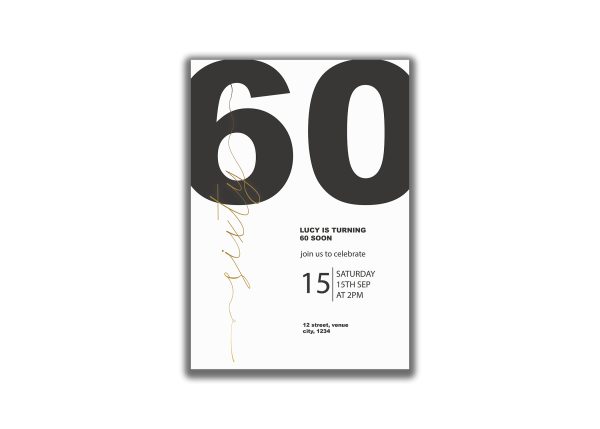 60th birthday modern invite